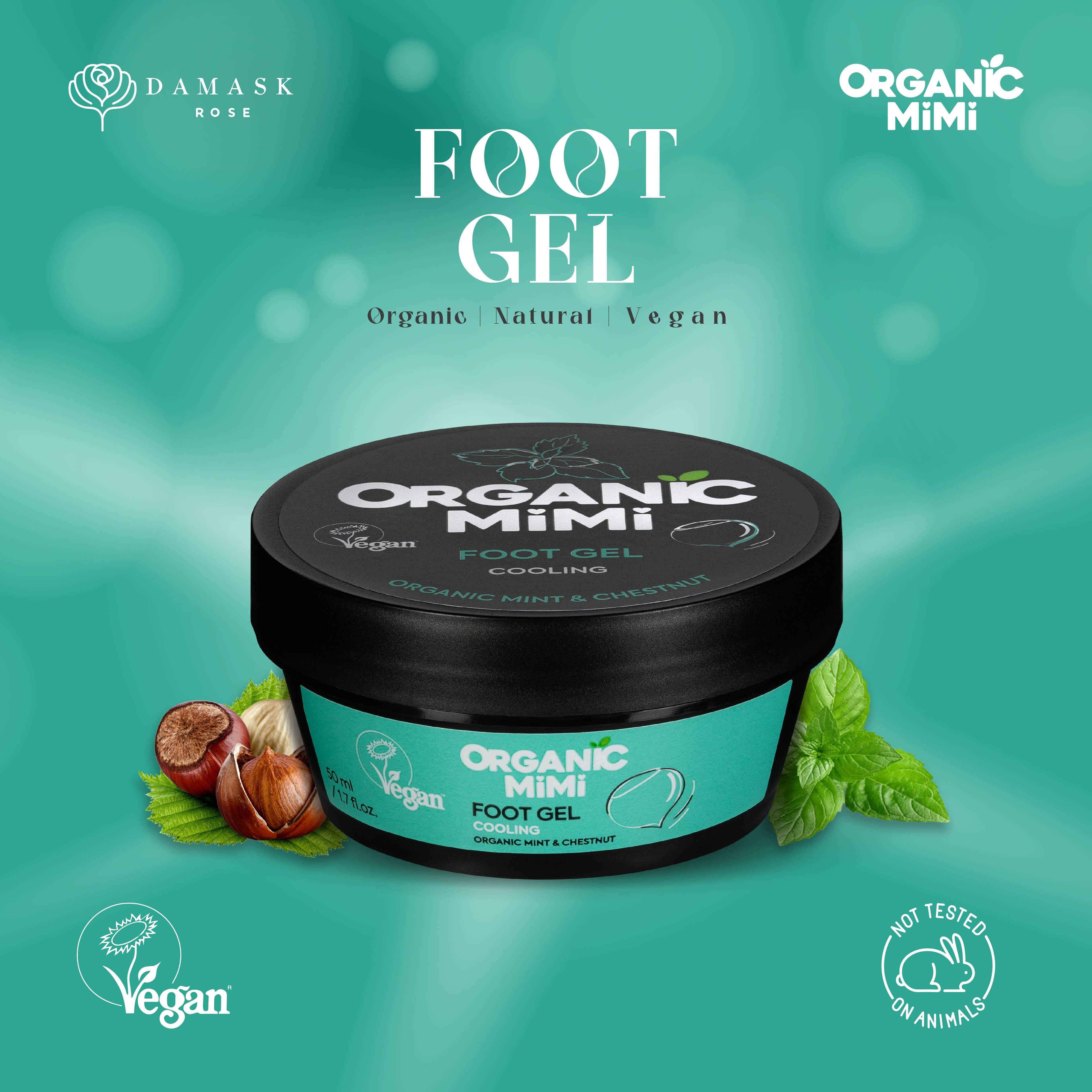 Organic Mimi, Foot Gel Cooling Mint &amp; Chestnut, 50 ml by Damask Rose