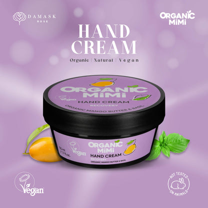 Organic Mimi, Hand Cream Recovery Mango &amp; Basil, 50 ml by Damask Rose