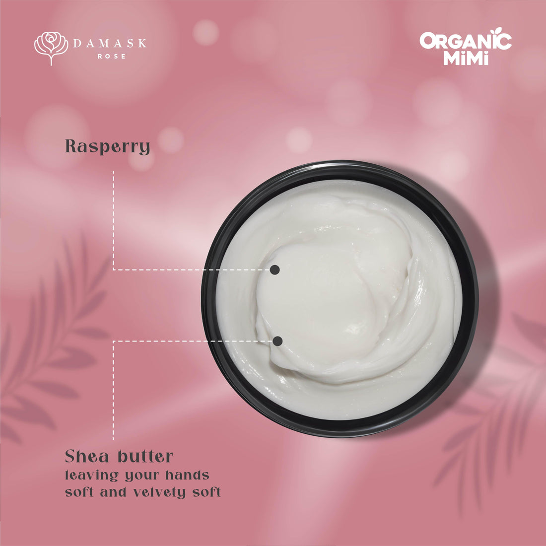 Organic Mimi, Hand Cream Moisturizing Shea &amp; Raspberry, 50 ml by Damask Rose