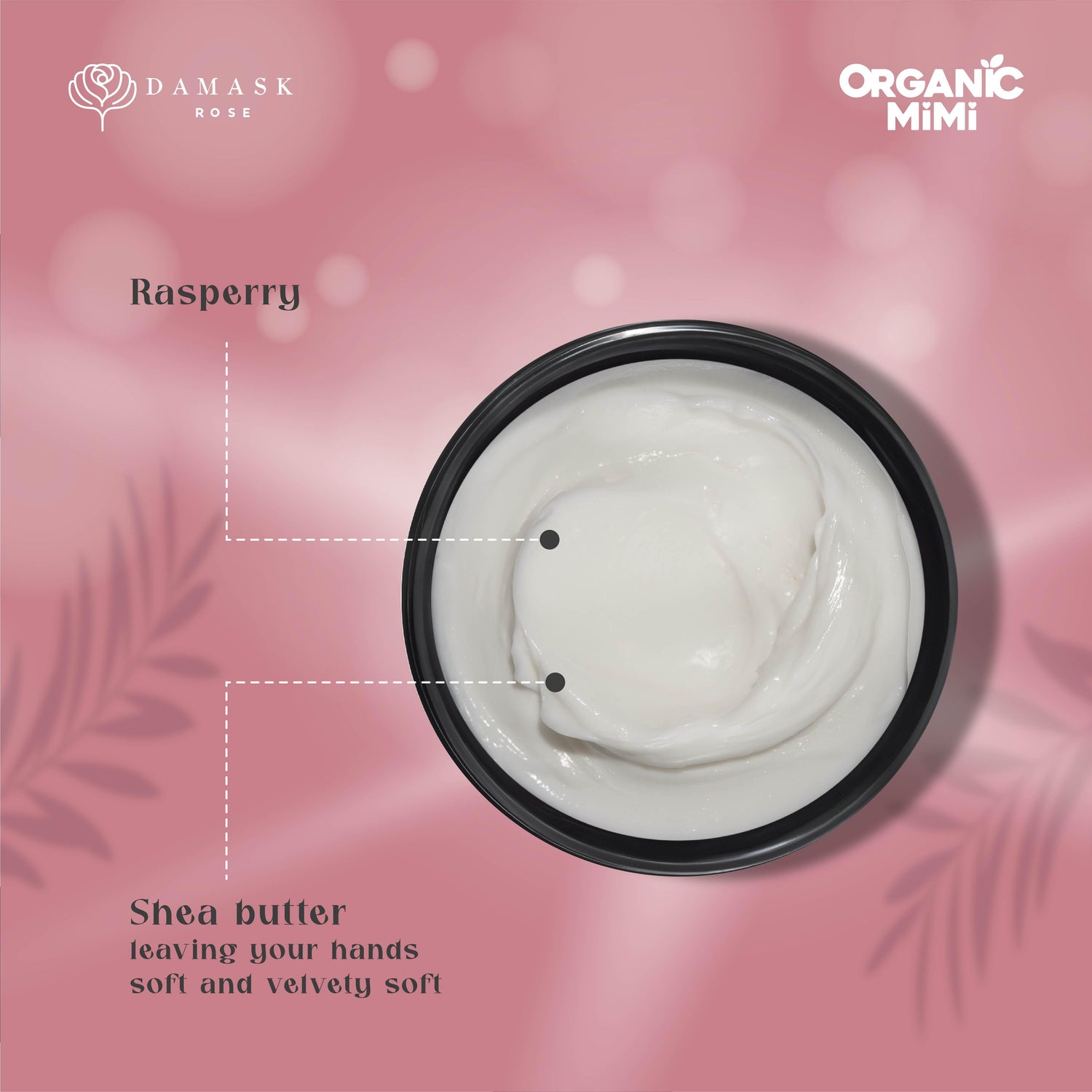 Organic Mimi, Hand Cream Moisturizing Shea &amp; Raspberry, 50 ml by Damask Rose