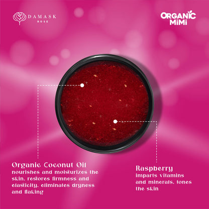 Organic Mimi, Body Scrub Jam Coconut &amp; Raspberry, 250 g by Damask Rose