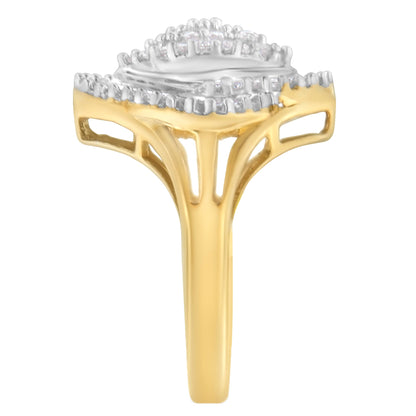 10K Yellow Gold Diamond Cocktail Ring (1/2 Cttw, J-K Color, I2-I3 Clarity) - Size 6-1/2 by Bids.com