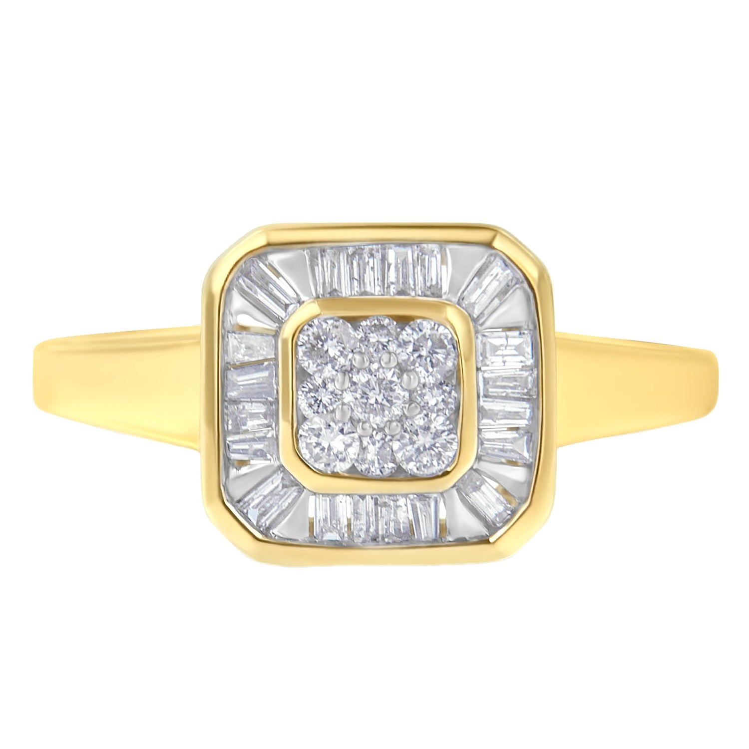 10K Yellow Gold Diamond Cocktail Ring (1/2 Cttw, I-J Color, SI2-I1 Clarity) - Size 6 by Bids.com