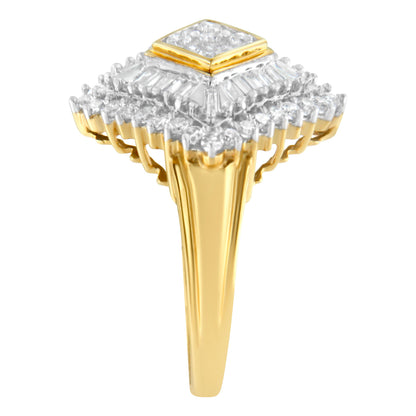 10K Yellow Gold Diamond Ballerina Ring (1 Cttw, I-J Color, I1-I2 Clarity) - Size 7 by Bids.com
