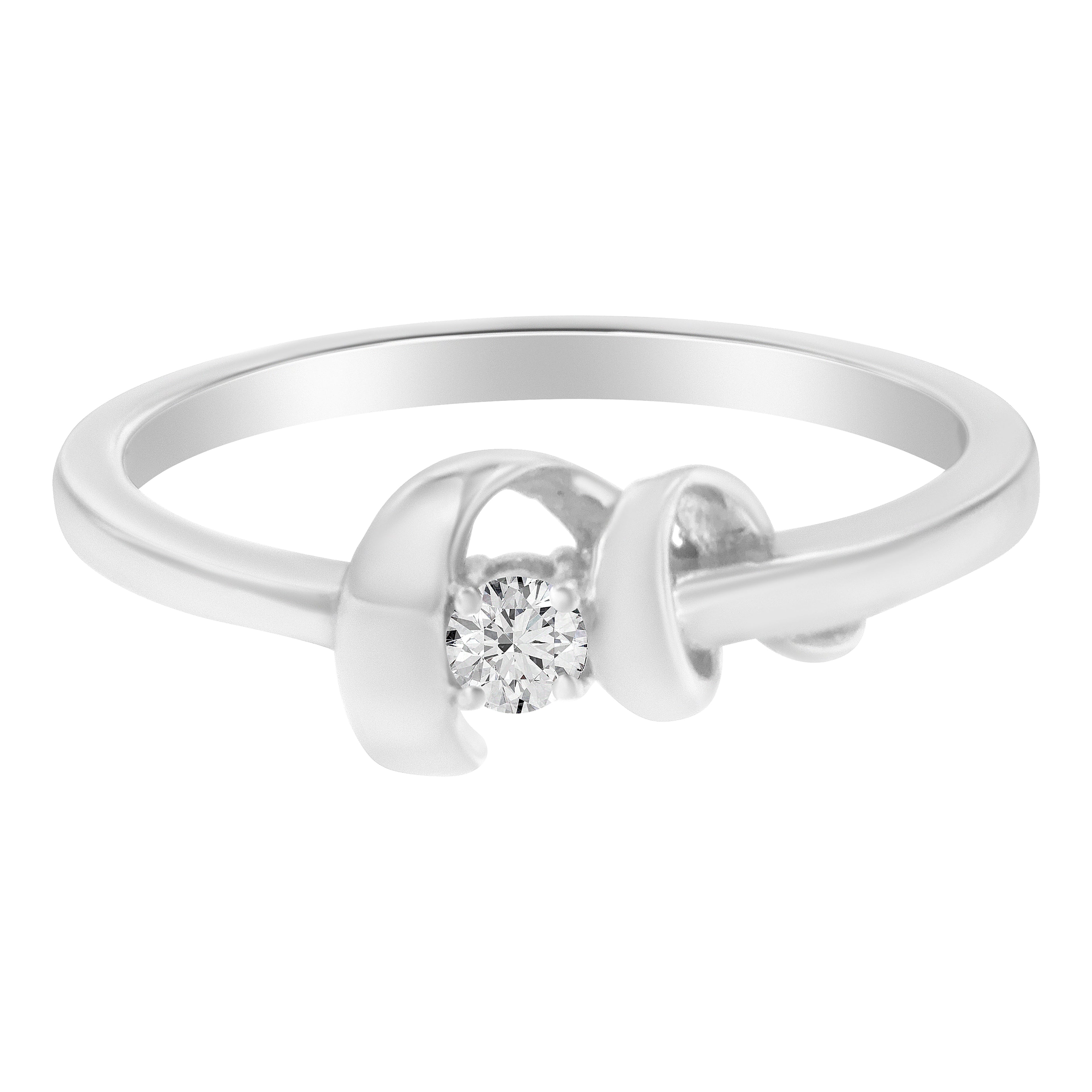 10K White Gold Diamond Promise Ring (1/10 Cttw, H-I Color, SI2-I1 Clarity) - Size 6 by Bids.com