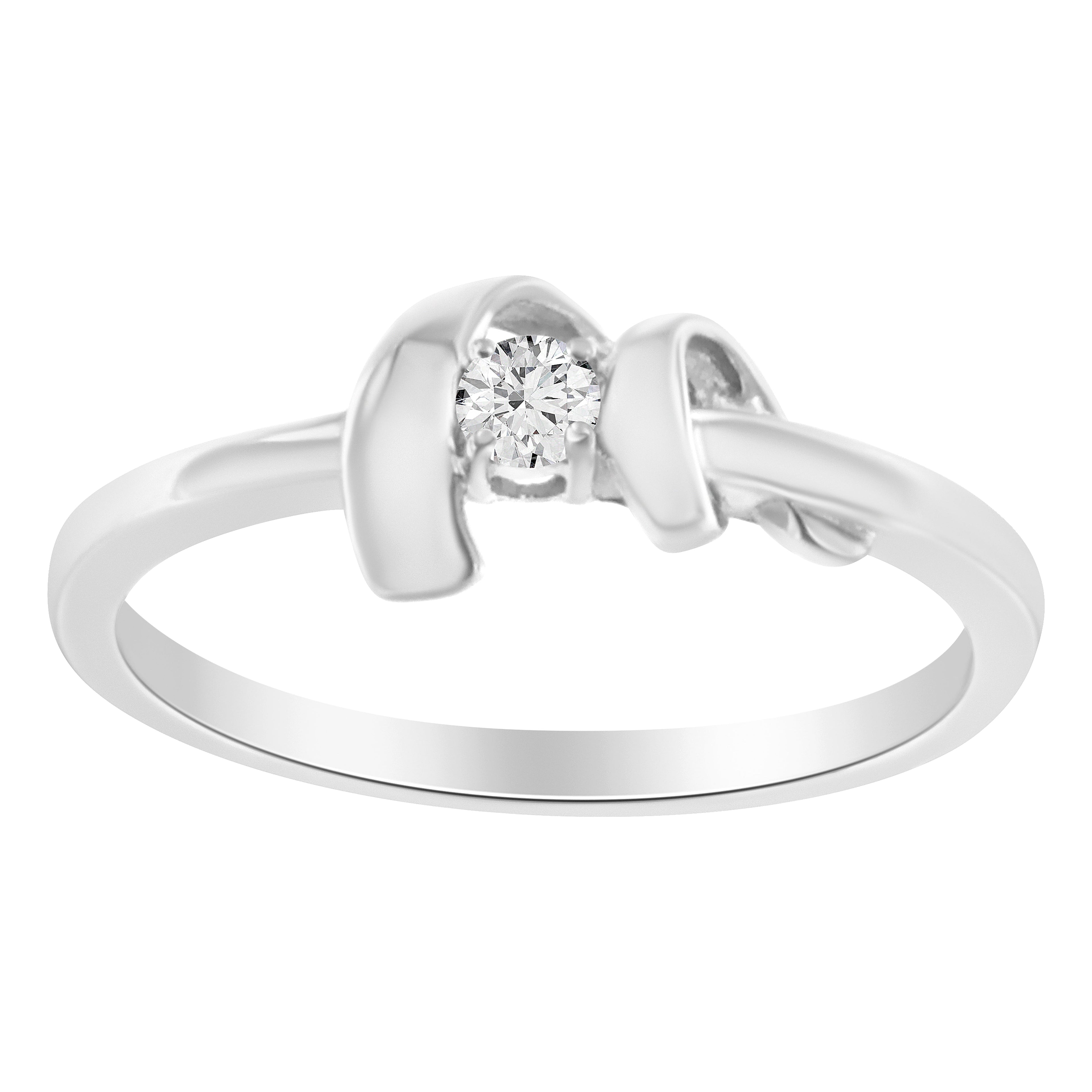 10K White Gold Diamond Promise Ring (1/10 Cttw, H-I Color, SI2-I1 Clarity) - Size 6 by Bids.com