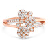14K Rose Gold Plated .925 Sterling Silver 1/2 Cttw Diamond Scatter Composite Bypass Ring (I-J Color, I1-I2 Clarity) - Size 7 by Bids.com
