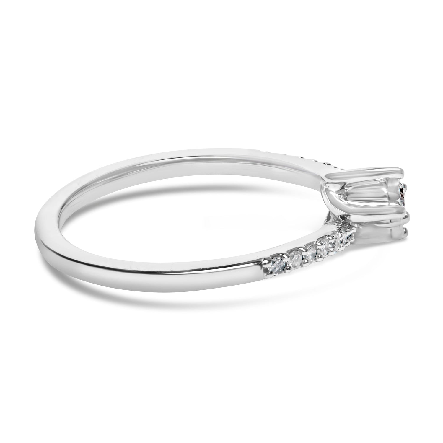 10K White Gold 1/4 Cttw Two-Stone Diamond Bypass Engagement Ring  DestGlow