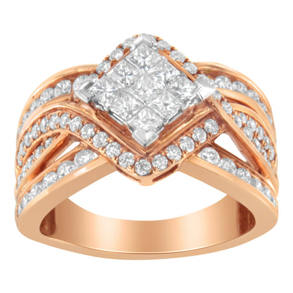 Two-Tone 10KT Gold Diamond Bypass Cocktail Ring (1 1/2 cttw, H-I Color, I1-I2 Clarity) by Bids.com