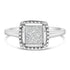 .925 Sterling Silver 1/5 Cttw Invisible Set Princess Cut Diamond Promise Ring with Beaded Halo (H-I Color, I1-I2 Clarity) - Ring Size 7 by Bids.com
