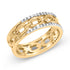 10K Yellow Gold 1/5 Cttw Diamond Two Row Cuban Link Ring (I-J Color, I2-I3 Clarity) - Size 7 by Bids.com