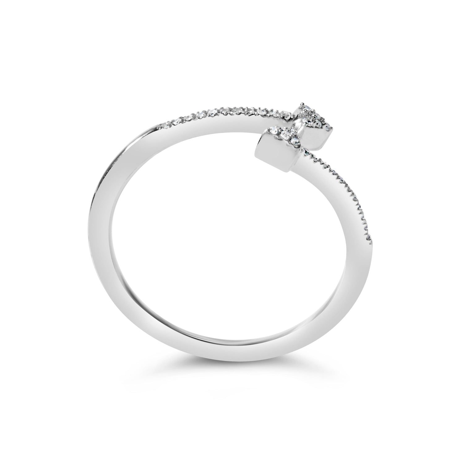 .925 Sterling Silver 1/5 Cttw Diamond Double Arrowhead Open Ring (I-J Color, I2-I3 Clarity) - Ring Size 6 by Bids.com