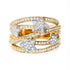 18K Yellow Gold Plated .925 Sterling Silver 3/4 Cttw Diamond Star and Galaxy Ring Band  DestGlow