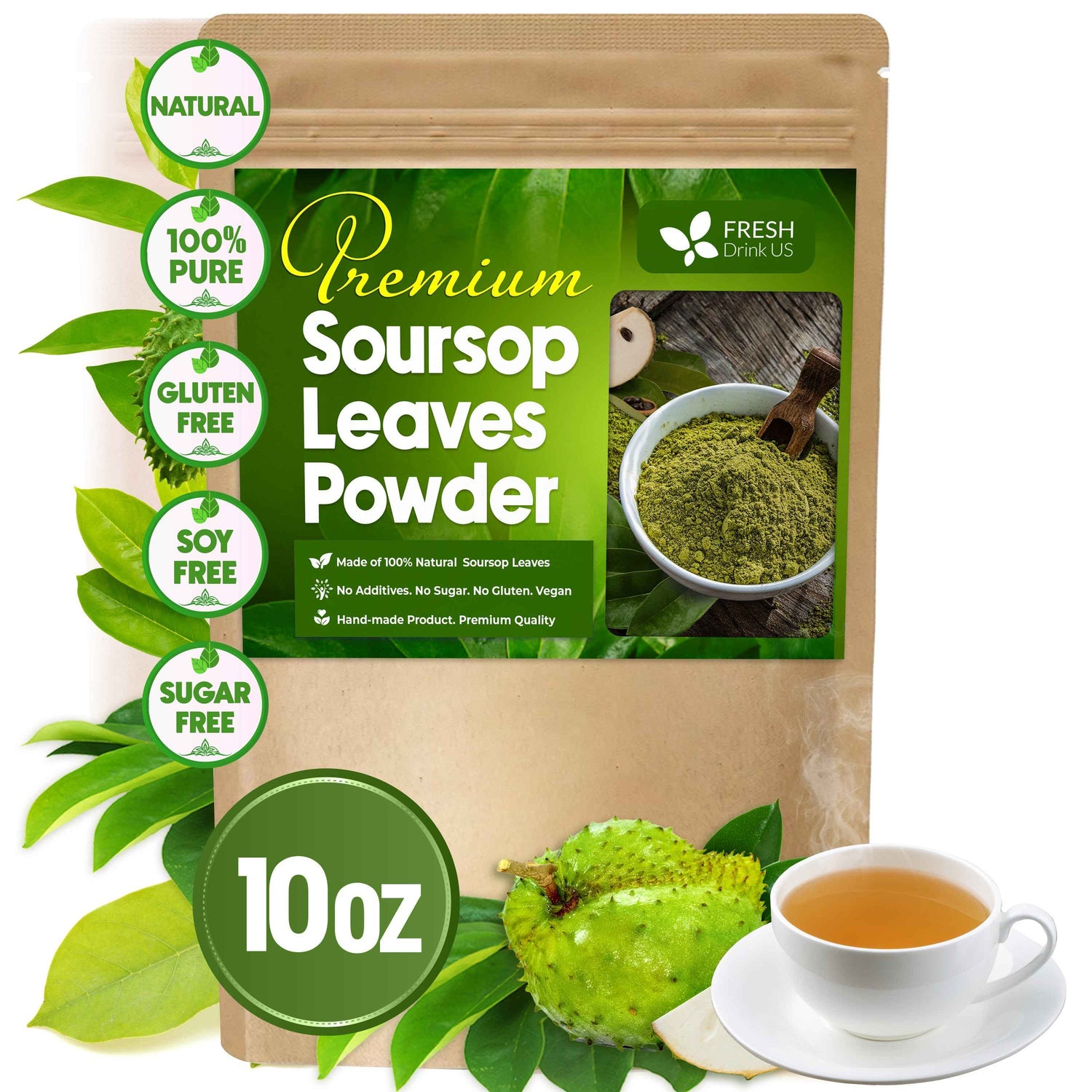 Premium Soursop Leaves Tea bags, Dried Soursop Leaves, Soursop Leaf Powder, Guanabana Leaves Tea, Hoja Guanabana Tea
