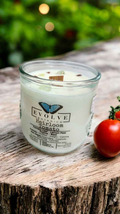 Rocks Candle - Heirloom Tomato (Wood Wick, Prehnite &amp; Red Jasper, Soy Candle)