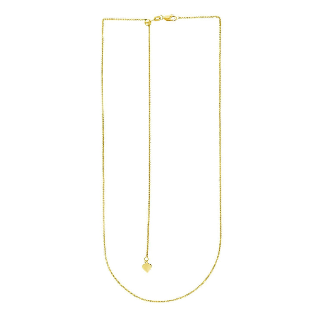 14k Yellow Gold Adjustable Wheat Chain 1.0mm by Bids.com