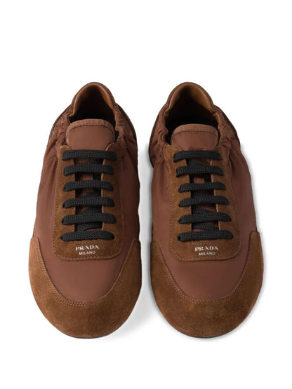 Prada Women Collapse Re-Nylon And Suede Sneakers by Luosophy