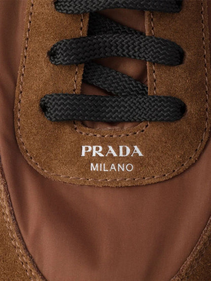 Prada Women Collapse Re-Nylon And Suede Sneakers by Luosophy