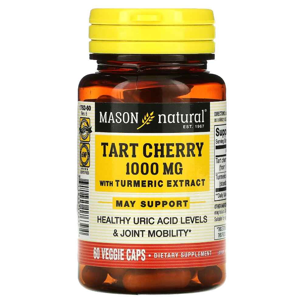 Mason Natural® Tart Cherry with Turmeric Extract (1,000 mg) – 60 Veggie Caps