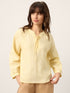 100% Linen Lace-Up Shirred Lantern Sleeve Blouse DOROTHEA by LINTICO