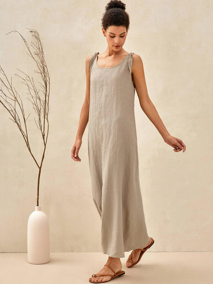 100% Linen Camisole Dress QEARL by LINTICO