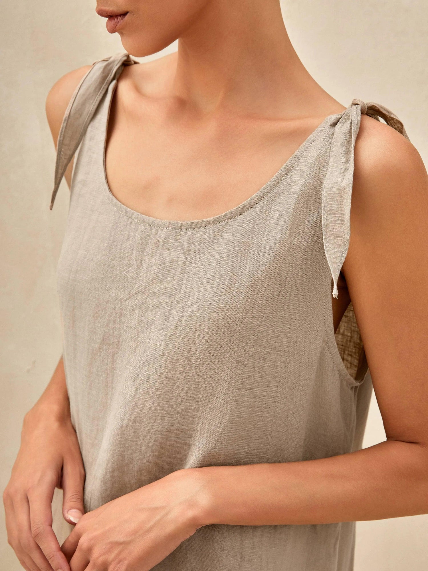 100% Linen Camisole Dress QEARL by LINTICO