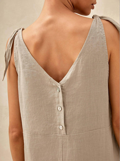 100% Linen Camisole Dress QEARL by LINTICO