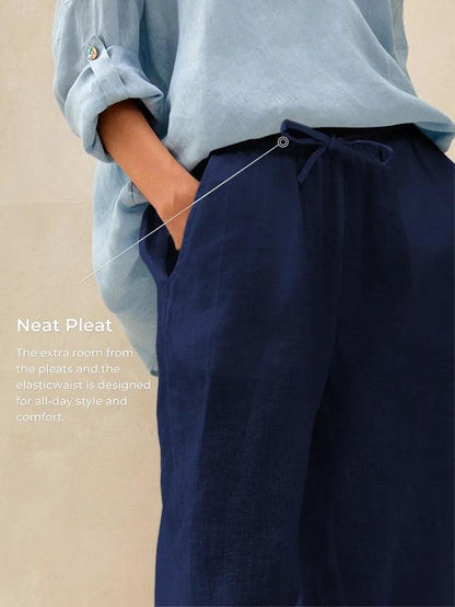 100% Linen Classic Pants LYON  DestGlow