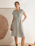100% Linen Striped Elastic-Waist Mini Dress ARIA by LINTICO
