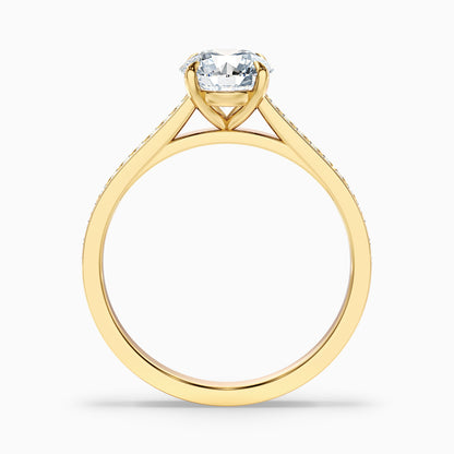 Sofia 3.5 Carat Round Side Stone Pave Lab Grown Diamond Ring in 14k Rose Gold