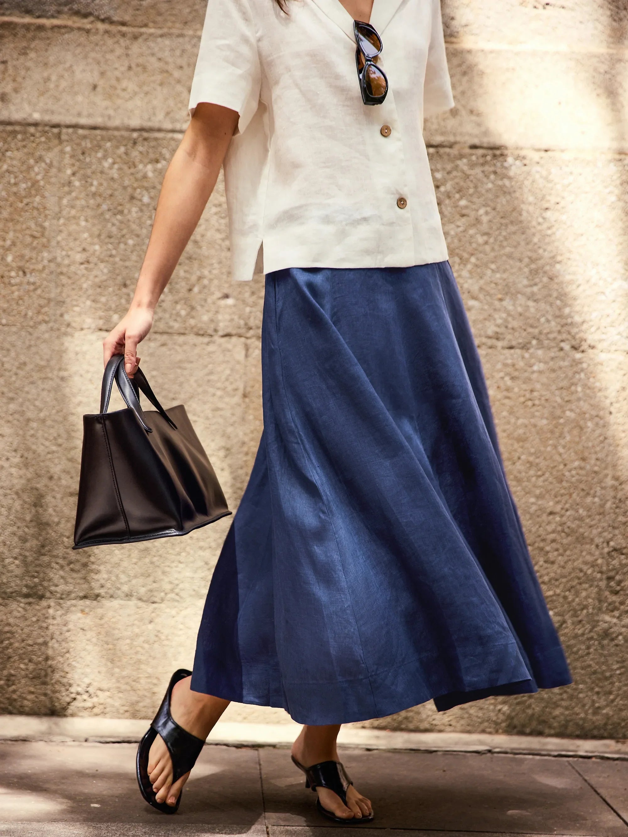 100% Linen A-Line Skirt JEMMA by LINTICO