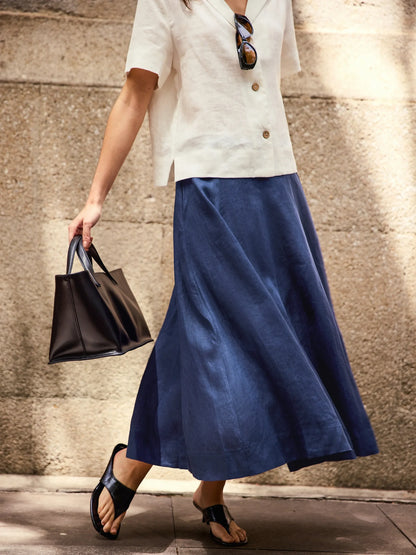 100% Linen A-Line Skirt JEMMA by LINTICO