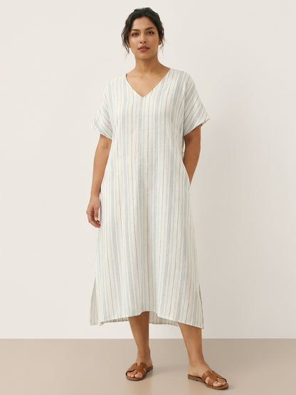 100% Linen Back-Tied Waist Maxi Dress HANA by LINTICO