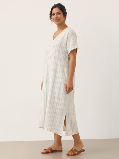 100% Linen Back-Tied Waist Maxi Dress HANA by LINTICO