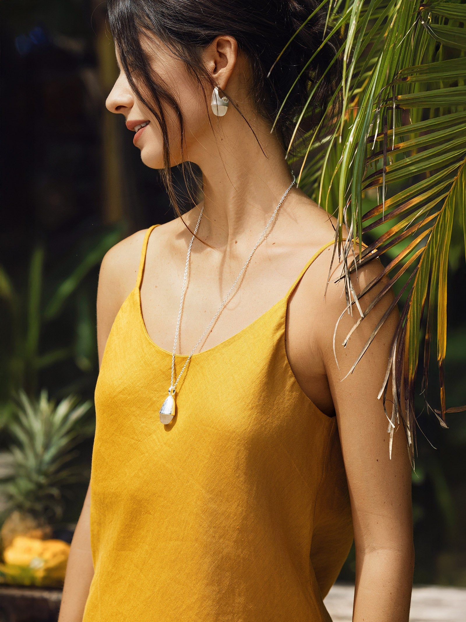 100% Linen Beaded Hem Camisole Bree by LINTICO