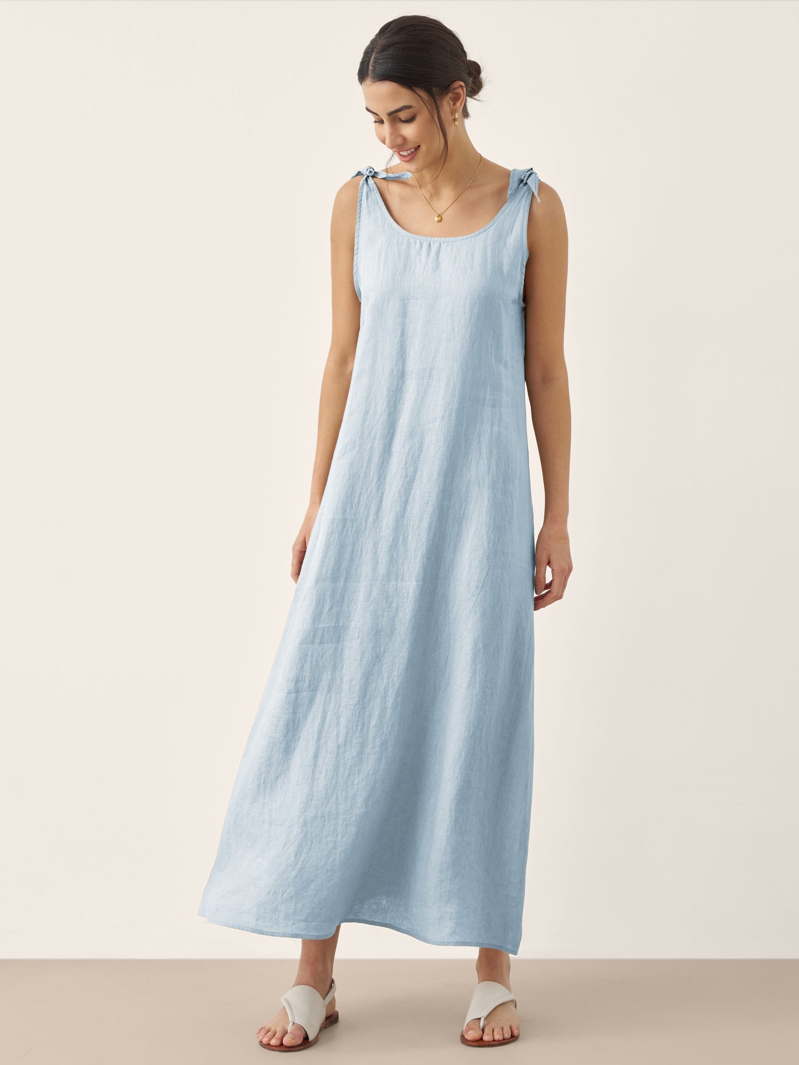 100% Linen Camisole Dress QEARL by LINTICO