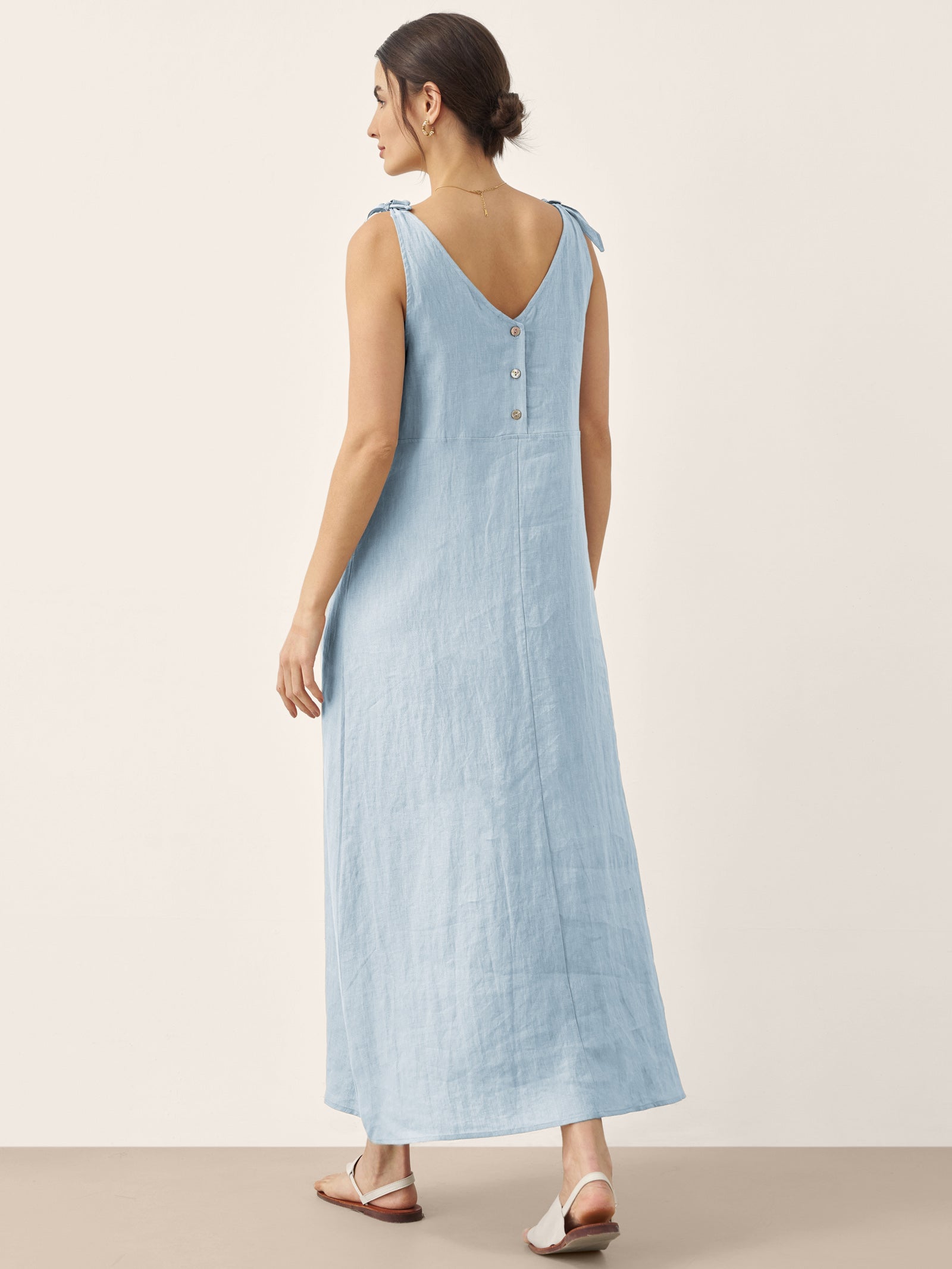 100% Linen Camisole Dress QEARL by LINTICO