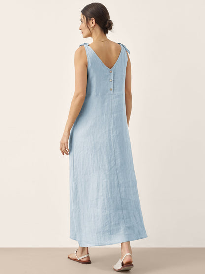 100% Linen Camisole Dress QEARL by LINTICO