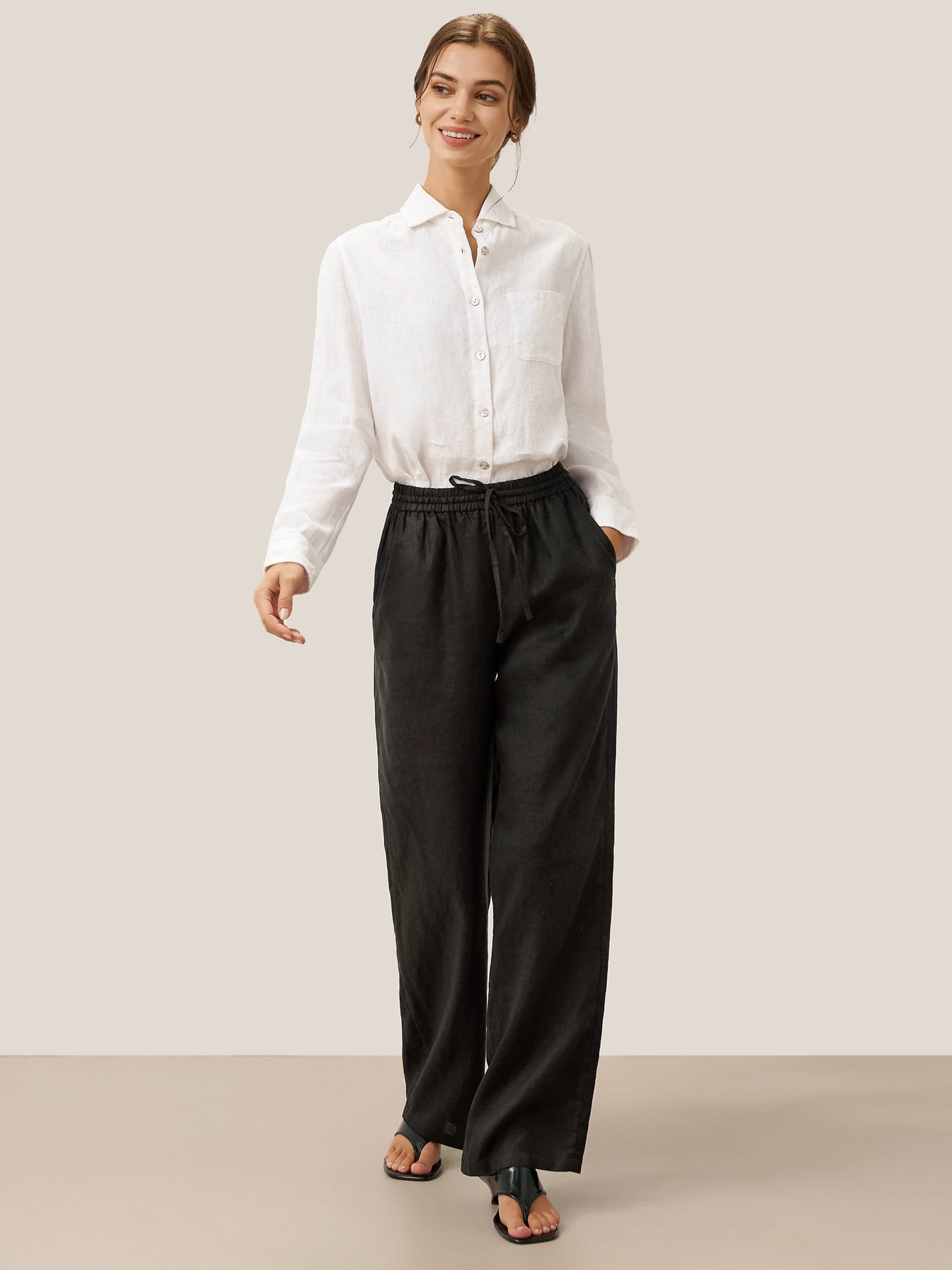 100% Linen Classic Pants LYON  DestGlow