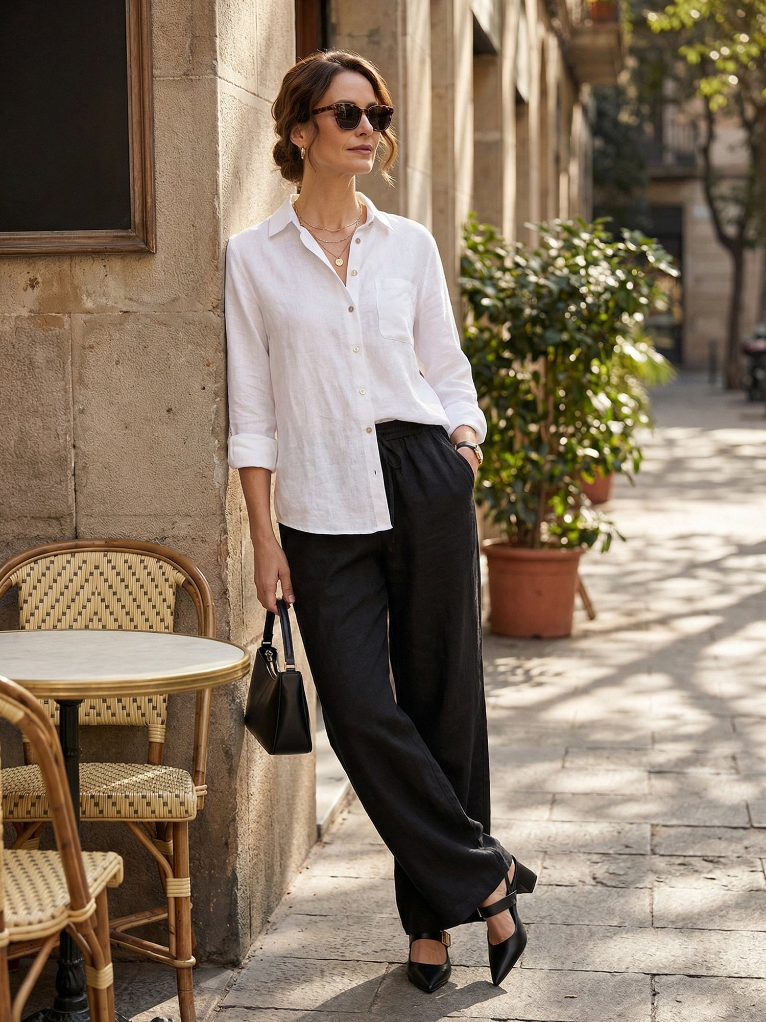 100% Linen Classic Pants LYON  DestGlow