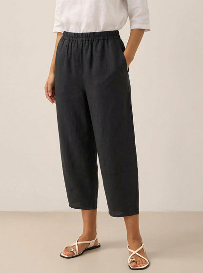 100% Linen Crop Pants RORY by LINTICO