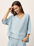100% Linen Drop Shoulder Asymmetric Layered Hem Overtop VIOLA by LINTICO
