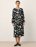 100% Linen Floral Printed Gathered Maxi Dress ELODIE by LINTICO
