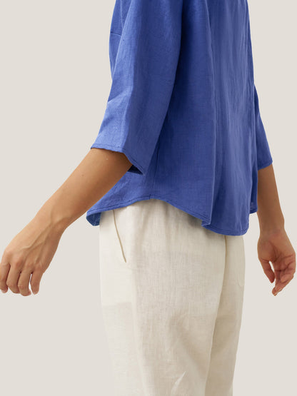 100% Linen Hand Button Fitted Jacket AMELIA  DestGlow