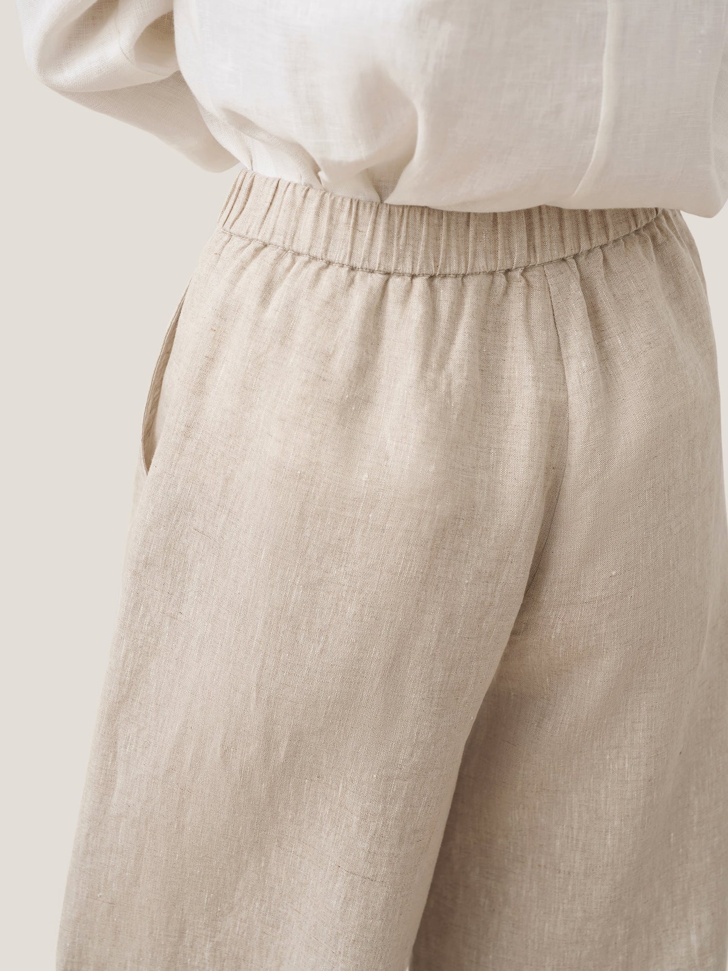 100% Linen Pocket Wide Leg Pants THALIA by LINTICO