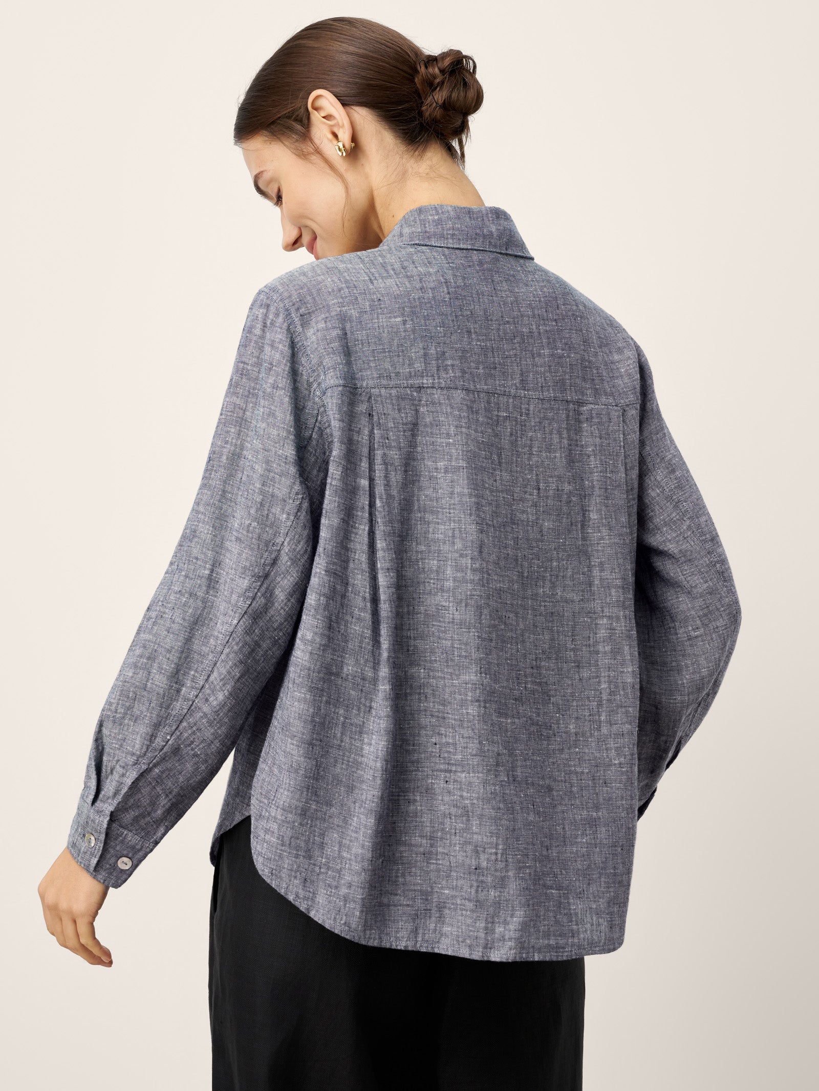 100% Linen Relaxed Drop Shoulder Pocket Shirt ASTER by LINTICO