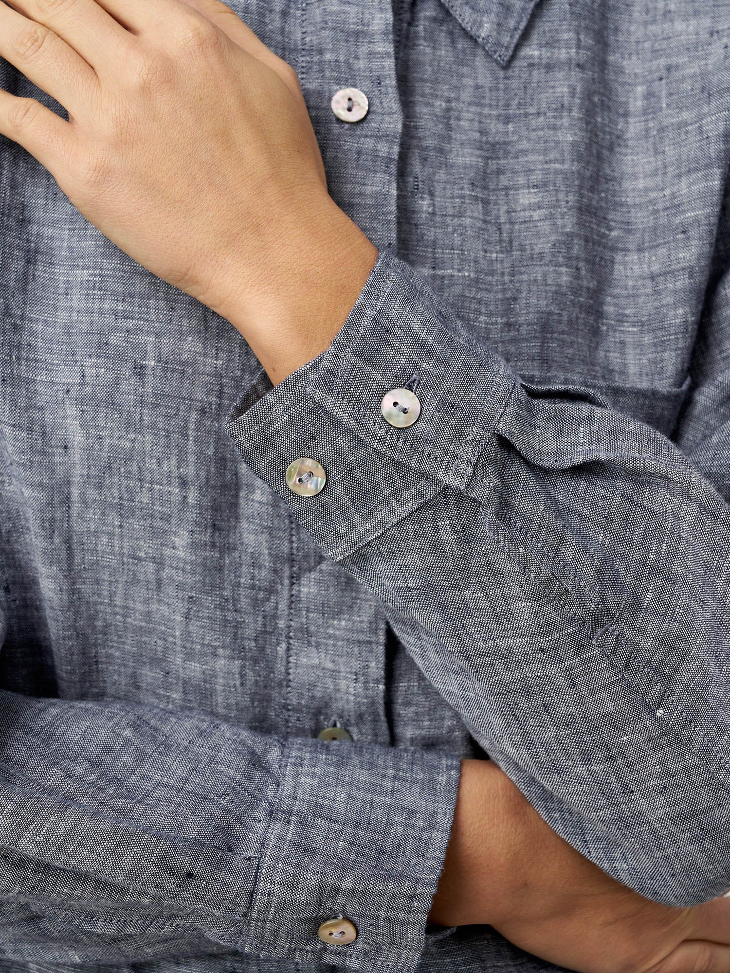 100% Linen Relaxed Drop Shoulder Pocket Shirt ASTER by LINTICO