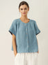100% Linen Short Sleeve Crew Neck Shirt FINA by LINTICO