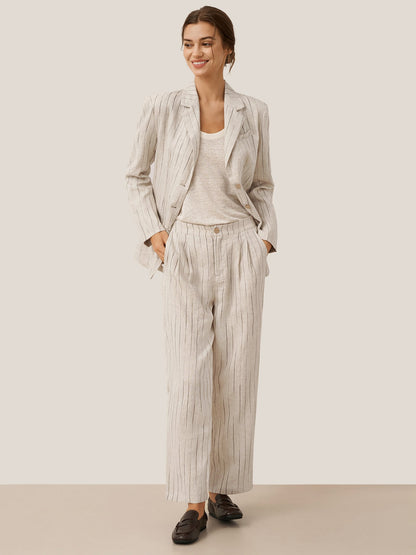 100% Linen Sketch Stripe Suit Set ELOISE by LINTICO