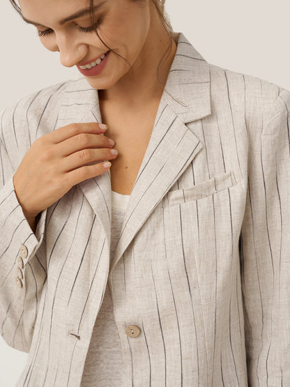 100% Linen Sketch Stripe Suit Set ELOISE by LINTICO